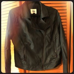Faux black leather jacket